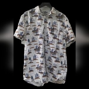 The North Face Baytrail Pattern 100% Cotton Short Sleeve Button Up Shirt. XL